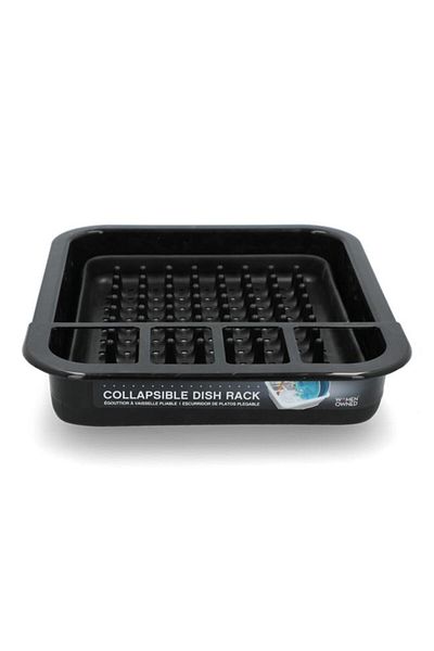 Generic رف أطباق مستطيل متين قابل للطي من مادسمارت، أسود 95-18710C-06