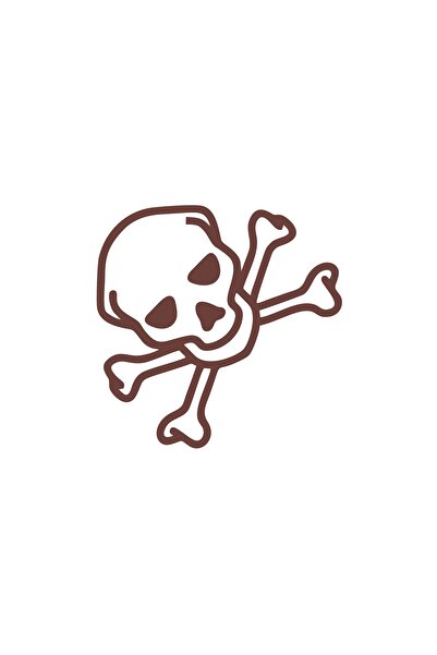 Reysa Tasarım ملصق سيارة على شكل رأس هيكل عظمي مقاس 17 × 17 سم بني