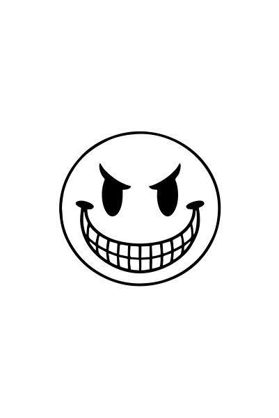 Reysa Tasarım ملصق سيارة وجه مبتسم مقاس 17x17 سم باللون الأسود