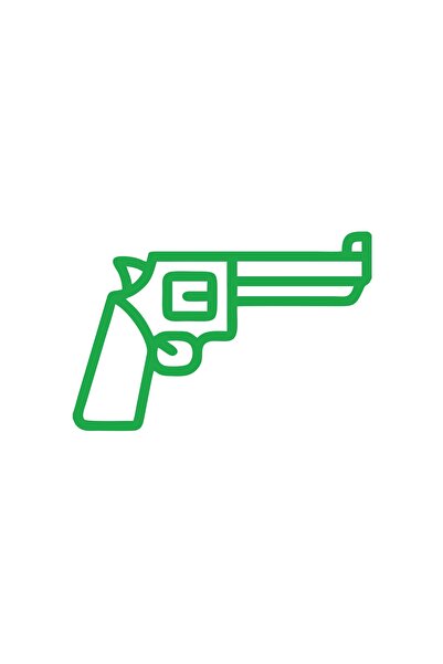 Reysa Tasarım ملصق سيارة مسدس مقاس 17x17 سم أخضر