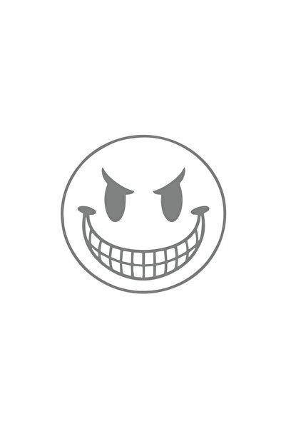 Reysa Tasarım ملصق سيارة وجه مبتسم مقاس 17x17 سم رمادي