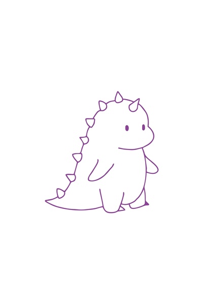 Reysa Tasarım ملصق سيارة دينو لطيف مقاس 17 × 17 سم باللون الأرجواني