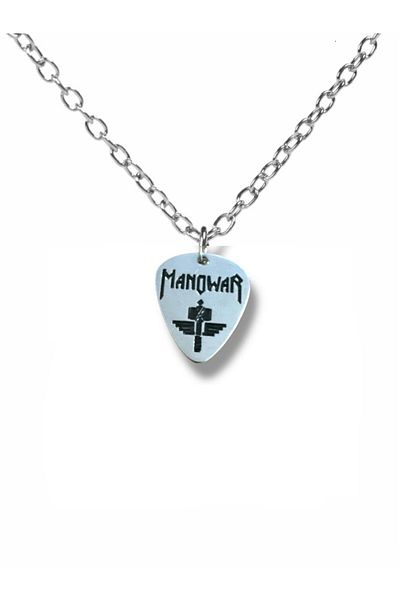 Herşey Nota Manowar Heavy Metal Band Pen-Shaped Double-Sided Rock Sign Unisex Metal Necklace