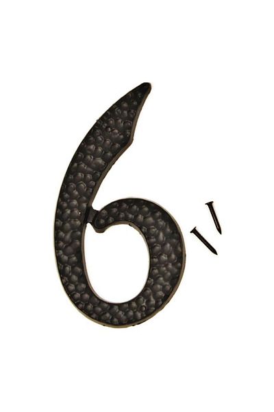 Generic HY-KO Die-Cast Aluminium 6 Door Number with Nails Black 3.5inch DC-3/6