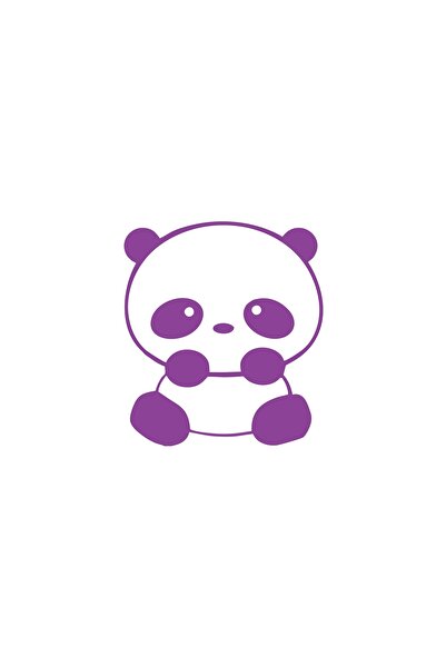 Reysa Tasarım ملصق سيارة باندا لطيف مقاس 17 × 17 سم باللون الأرجواني