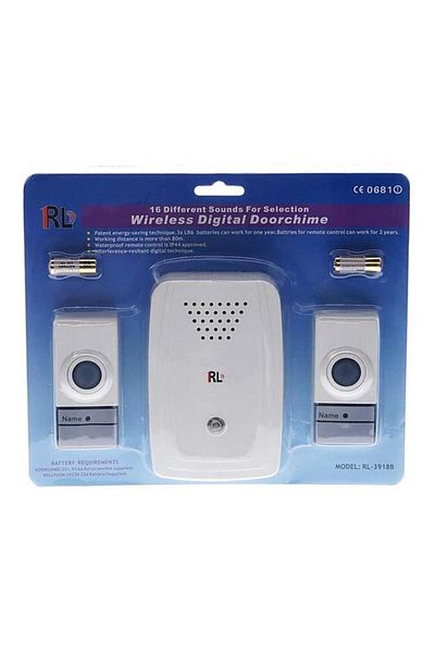Generic Roule Customisable 16 Tunes Wireless Battery Powered Digital Door Bell Chime White