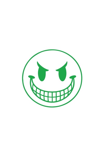 Reysa Tasarım ملصق سيارة وجه مبتسم مقاس 17x17 سم أخضر