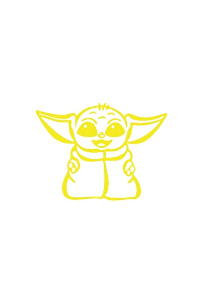 Reysa Tasarım ملصق سيارة بيبي يودا مقاس 17x17 سم أصفر