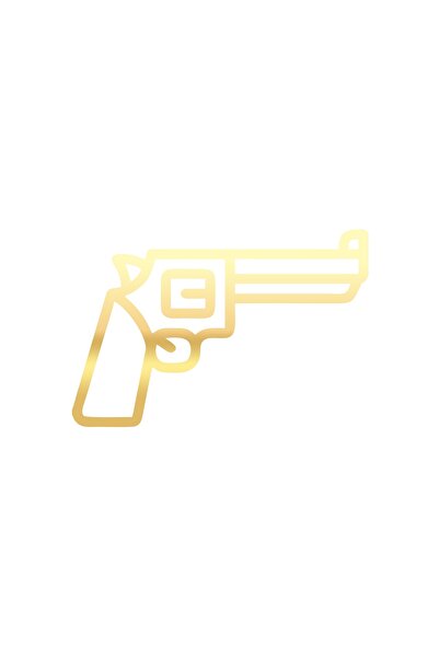 Reysa Tasarım ملصق سيارة مسدس مقاس 17×17 سم ذهبي