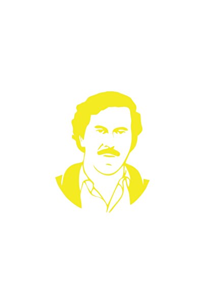 Reysa Tasarım ملصق سيارة بابلو إسكوبار سيلويت مقاس 17 × 17 سم أصفر