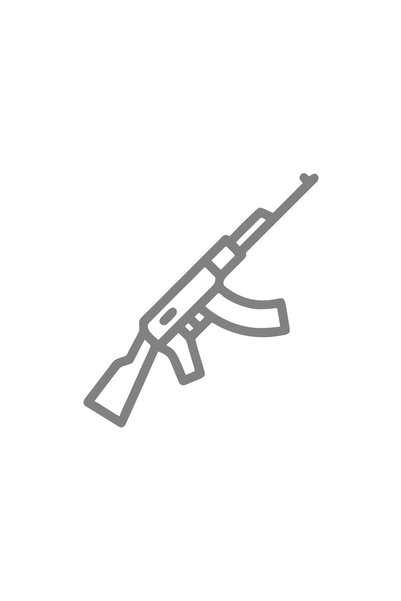 Reysa Tasarım ملصق سيارة AK47 مقاس 17x17 سم رمادي