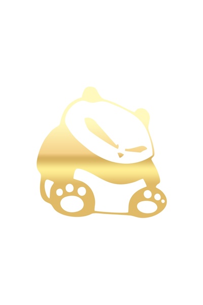 Reysa Tasarım ملصق سيارة باندا غاضب مقاس 17 × 17 سم ذهبي