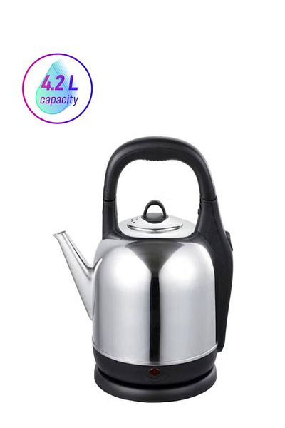JANO Stainless Steel Electric Kettle – 4.2L, 2000W, Silver – Cordless with Auto Shut-Off