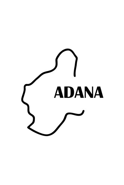 Reysa Tasarım Adana Map Car Sticker 17X17 cm Black