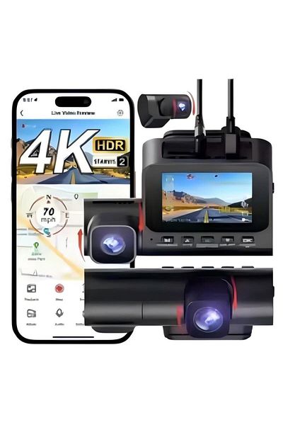 Generic V630 3 Channel Dash Cam 4K+1080P*2 Front and Rear,2.4”Screen Dash Cam with Rear Cam Car DVR