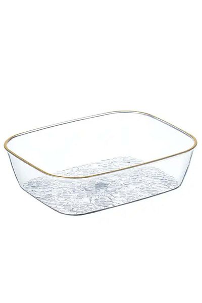 PUFO Tavă decorativă elegantă Pufo Shine pentru servirea aperitivelor, prăjiturilor, fructelor, 26 x 18 cm