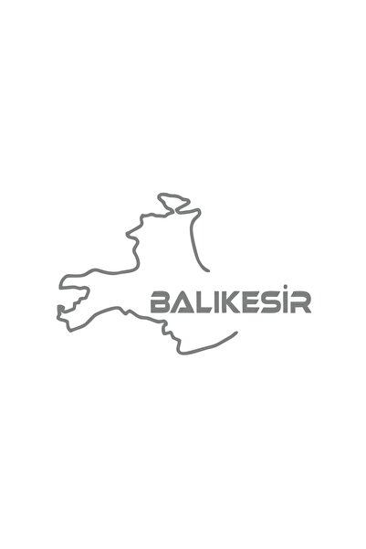 Reysa Tasarım ملصق سيارة خريطة باليكسيور مقاس 17x17 سم رمادي