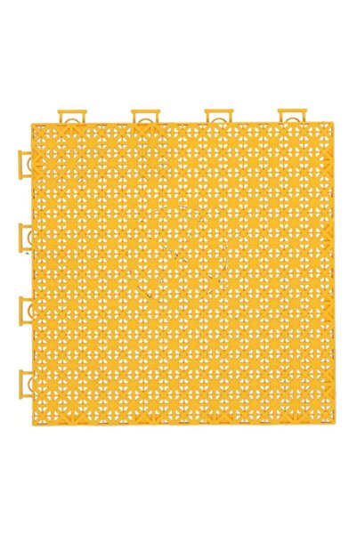Generic CSP 6-Piece Durable Effortless Interlocking System Square Floor Tiles Set Yellow