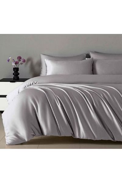 Primavara Double bed linen, 4 pieces, Finet Satinat, Fitted sheet 180x200cm, LIGHT GREY