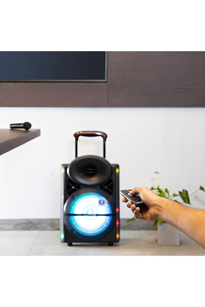 Geepas مكبر صوت بلوتوث محمول مع ميكروفونات لاسلكية