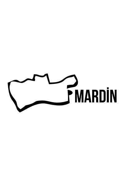 Reysa Tasarım Mardin Map Car Sticker 17X17 cm Black