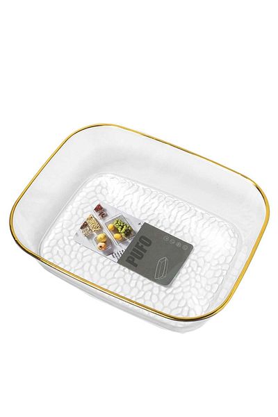 PUFO Tavă decorativă elegantă Pufo Shine pentru servirea aperitivelor, prăjiturilor, fructelor, 20 x 16 cm