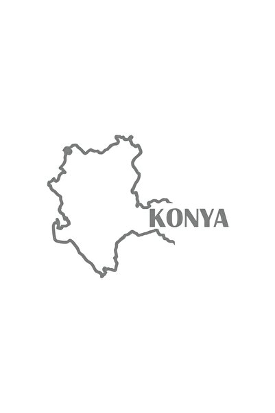 Reysa Tasarım ملصق سيارة خريطة كونيا مقاس 17x17 سم رمادي