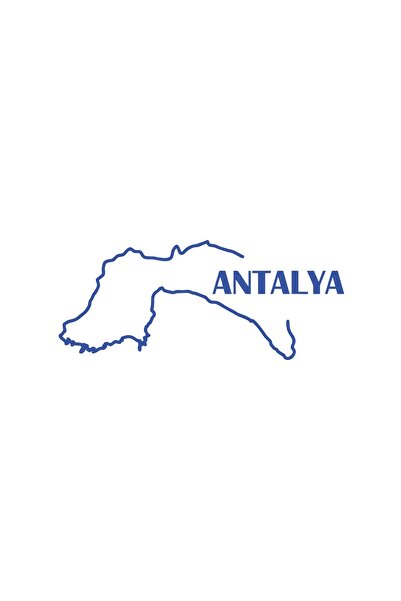 Reysa Tasarım Antalya Map Car Sticker 17X17 cm Blue