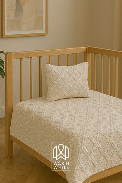 Worth While WorthWhile Vera Baby Crib Bedspread Set |   75X120 Cover + 35X45 Pillow |   Park Bed Compatible