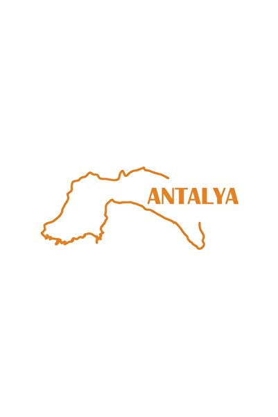 Reysa Tasarım Antalya Map Car Sticker 17X17 cm Orange