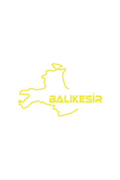 Reysa Tasarım ملصق سيارة خريطة باليكسيور مقاس 17x17 سم أصفر