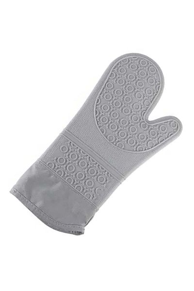 PUFO Mănușă de bucătărie din silicon Cuisine pentru grătar sau cuptor, căptușită, 35 cm, gri