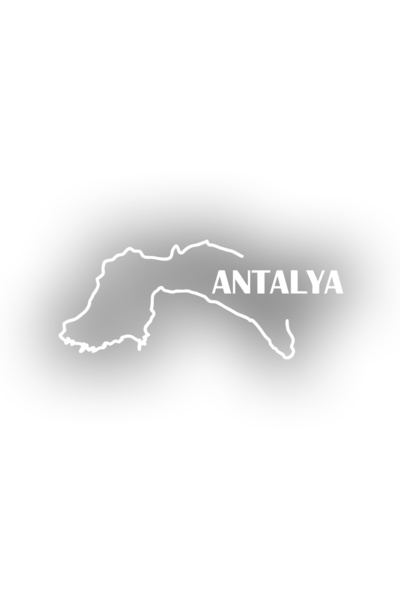 Reysa Tasarım ملصق سيارة خريطة أنتاليا مقاس 17 × 17 سم باللون الأبيض