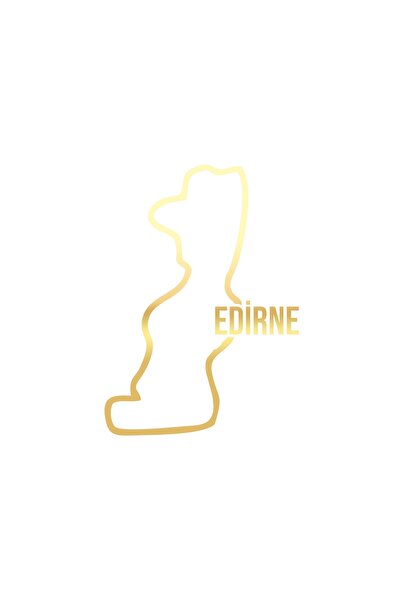 Reysa Tasarım Edirne Map Car Sticker 17X17 cm Gold