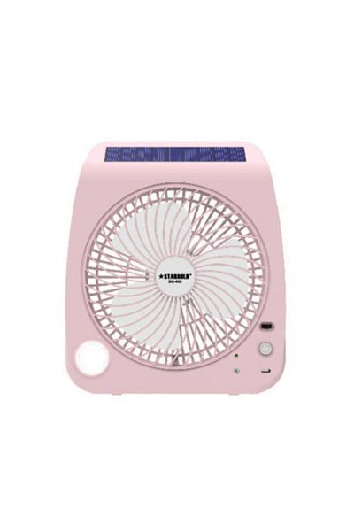 Generic STARGOLD 7 Inch Rechargeable Fan with Solar Panel, LED Light & 4000mAh Battery