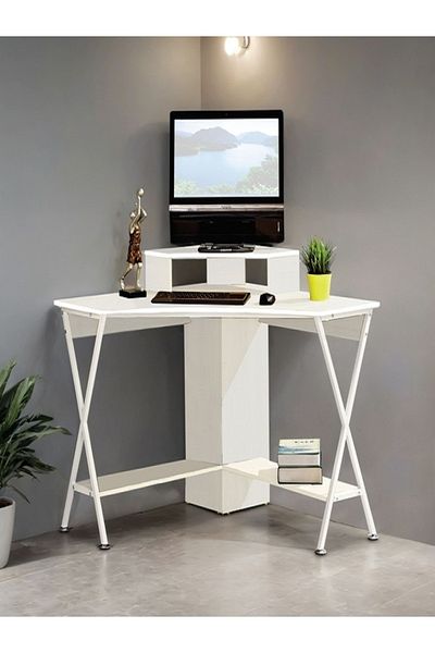 micasa Compact Space-Saving L-Shaped Modern Corner Computer Desk
