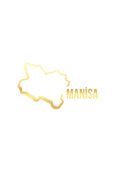 Reysa Tasarım ملصق سيارة خريطة مانيسا مقاس 17x17 سم ذهبي