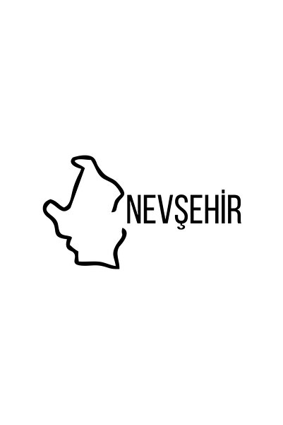 Reysa Tasarım Nevşehir Map Car Sticker 17X17 cm Black