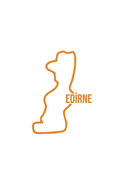 Reysa Tasarım Edirne Map Car Sticker 17X17 cm Orange