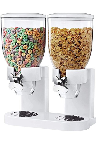 rexa موزع حبوب مزدوج أبيض/شفاف/فضي