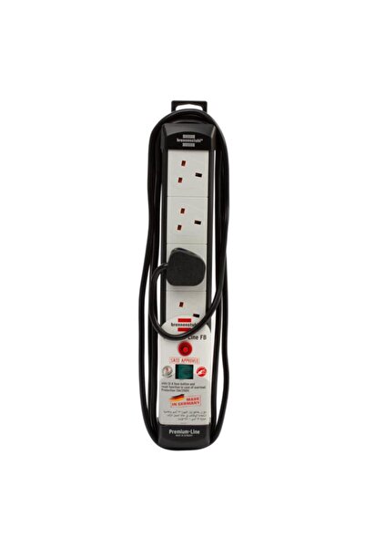 Generic Brennenstuhl 4-Way Premium Line Extension Cord Black and Grey 3m