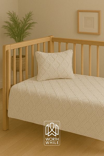 Worth While WorthWhile Vera Baby Crib Bedspread Set |   75X120 Cover + 35X45 Pillow |   Park Bed Compatible