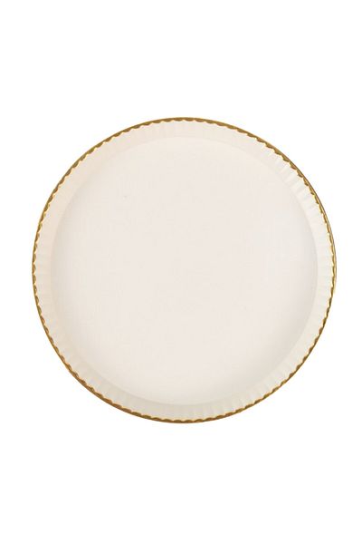 PUFO Set de 4 tăvi rotunde Pufo Gentle pentru servirea aperitivelor, dulciurilor, bomboanelor, 15 cm, albe