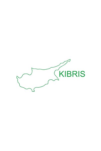 Reysa Tasarım ملصق سيارة خريطة قبرص مقاس 17 × 17 سم باللون الأخضر