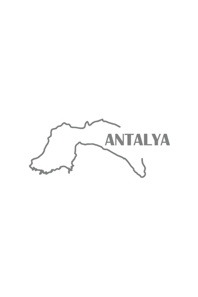 Reysa Tasarım Antalya Map Car Sticker 17X17 cm Gray