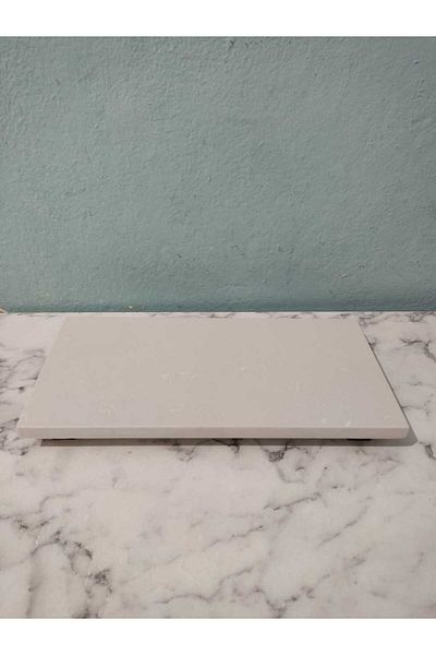 artconcepts White Natural Marble Cutting Board & Marble Serving Plate & Oil Pot Bottom & Black Foot