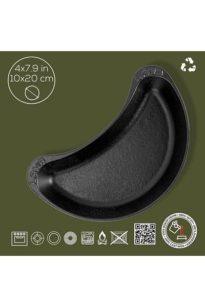 Lava Cast Iron Kidney Shaped Fajita Plate Size 10X20Cm.