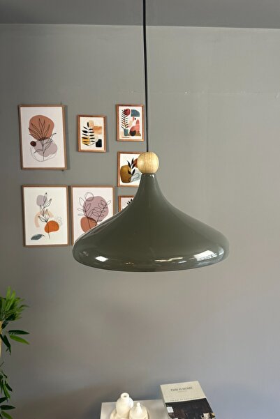 Bamyum Champion Antrasit Ahşap Boncuk Başlık Tekli Avize Sarkıt Salon Mutfak Butik Lamba Aydınlatma