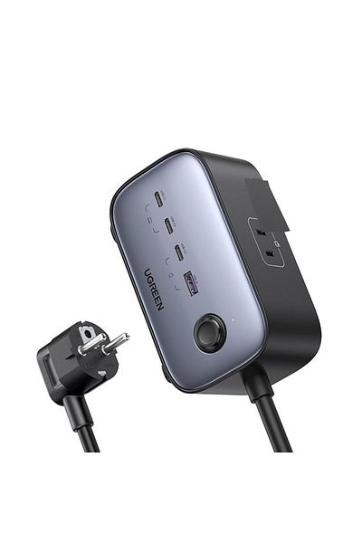 Ugreen Prelungitor UGREEN Nexode Pro, 100W, 3x AC, 220V, 3x USB-C, 1x USB-A, 1.8m, Gri