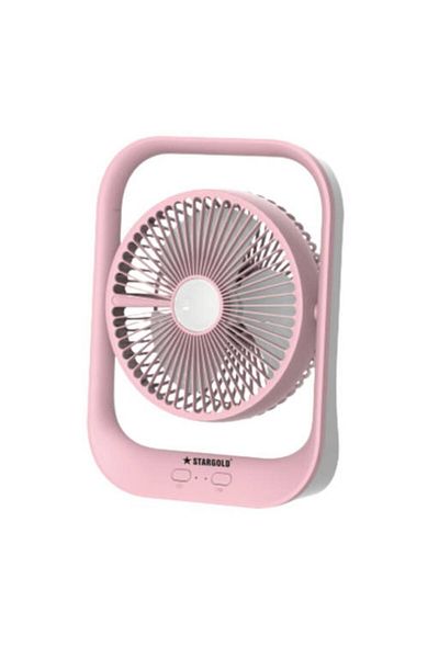 Generic STARGOLD 7 Inch Rechargeable Mini Fan with LED Light & USB – Pink